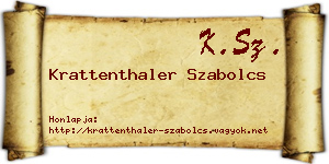 Krattenthaler Szabolcs névjegykártya