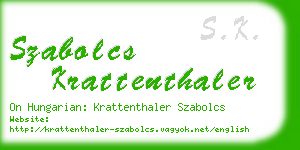 szabolcs krattenthaler business card